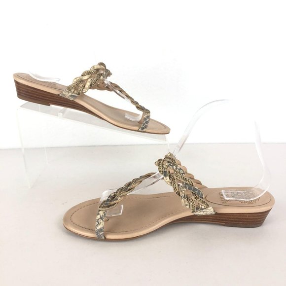 SOLD Vince Camuto Inaya Grey Cream Sandals Sz 8.5 - Picture 3 of 10